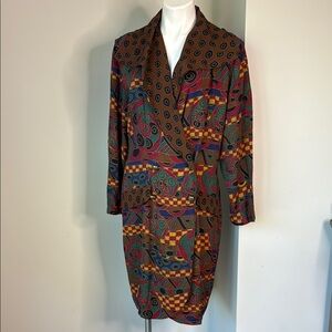 Vintage Abstract Rayon Dress EUC size 12 by TRACES